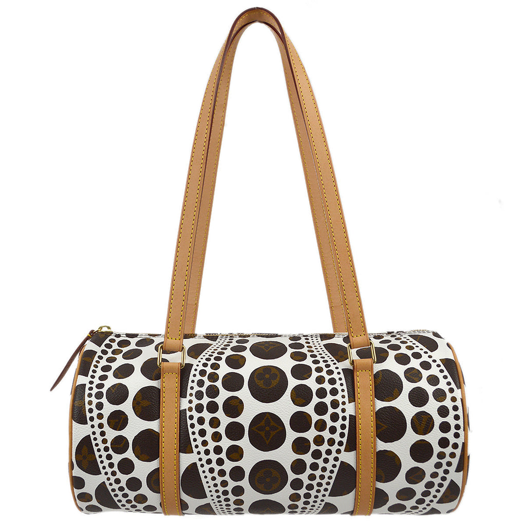 Louis Vuitton 2012 White Pumpkin Dot Papillon Handbag M40687