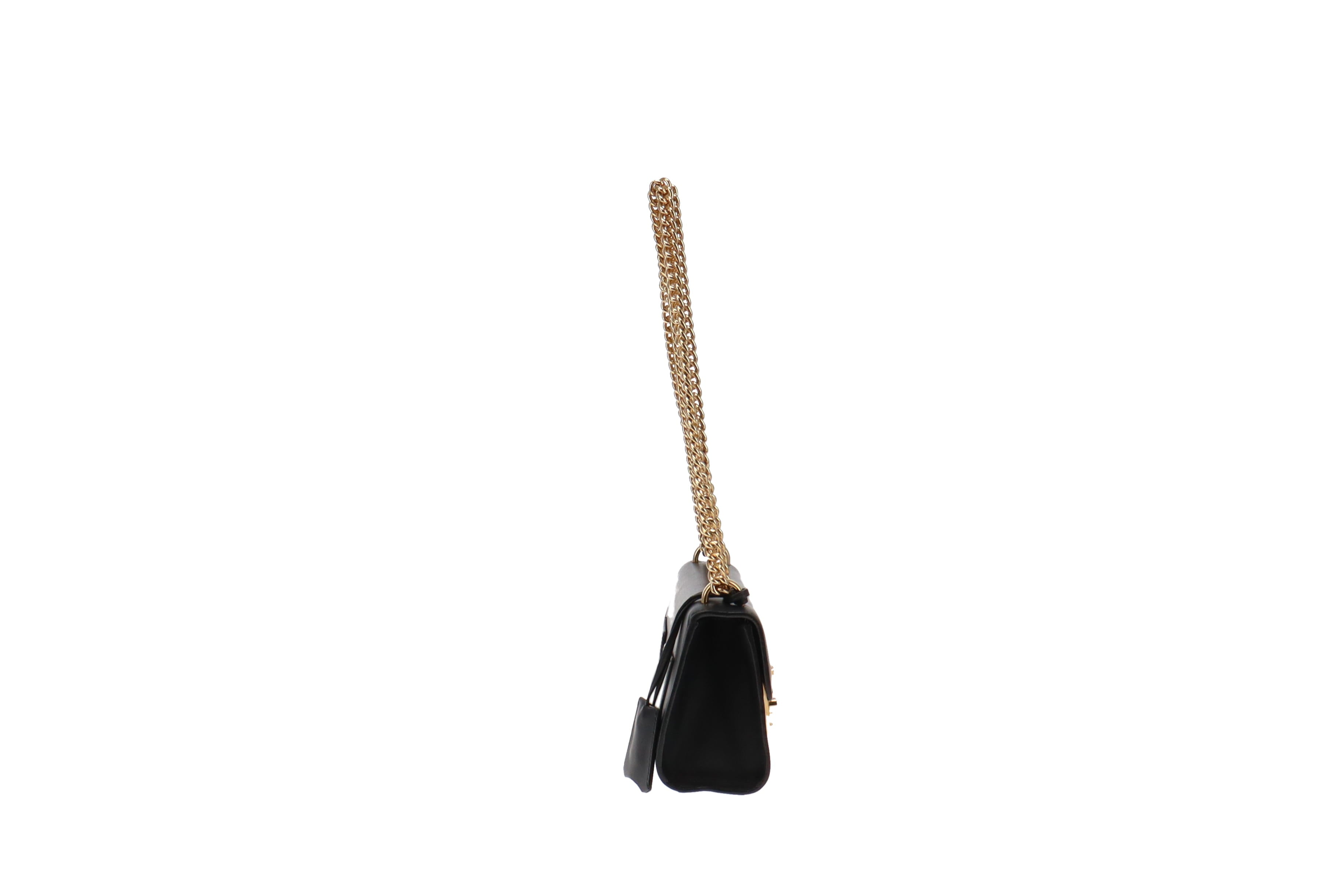 Gucci Black Smooth Leather Small Padlock Shoulder Bag