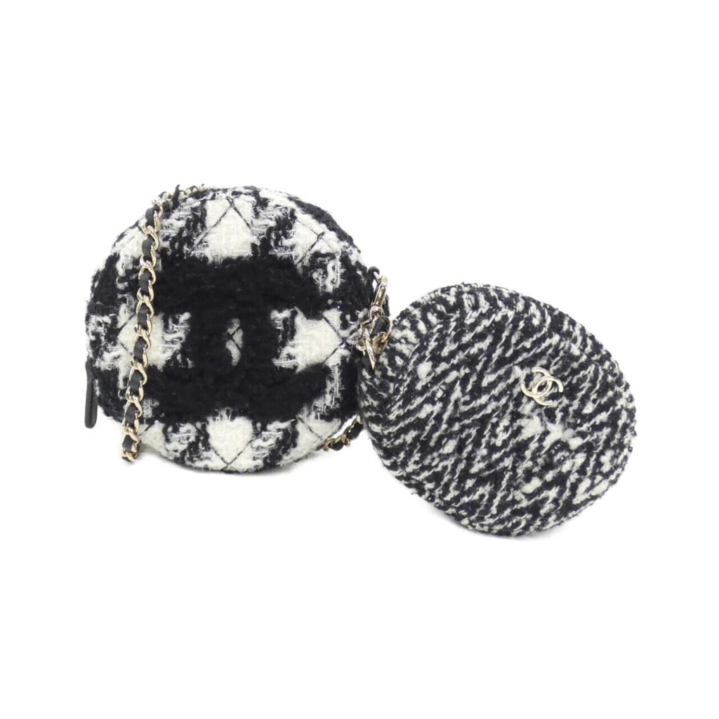 Chanel Round Tweed Clutch Bag
