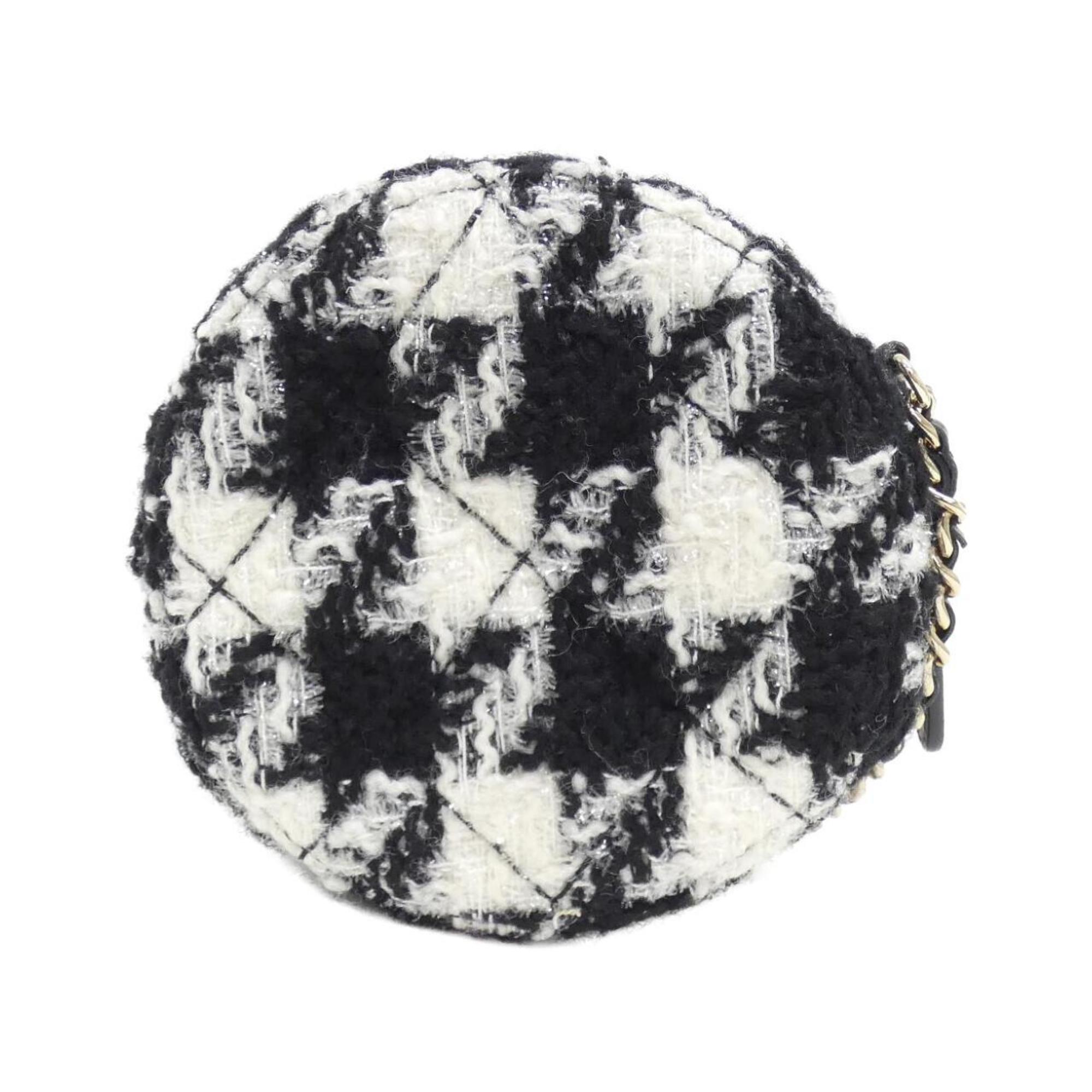 Chanel Round Tweed Clutch Bag