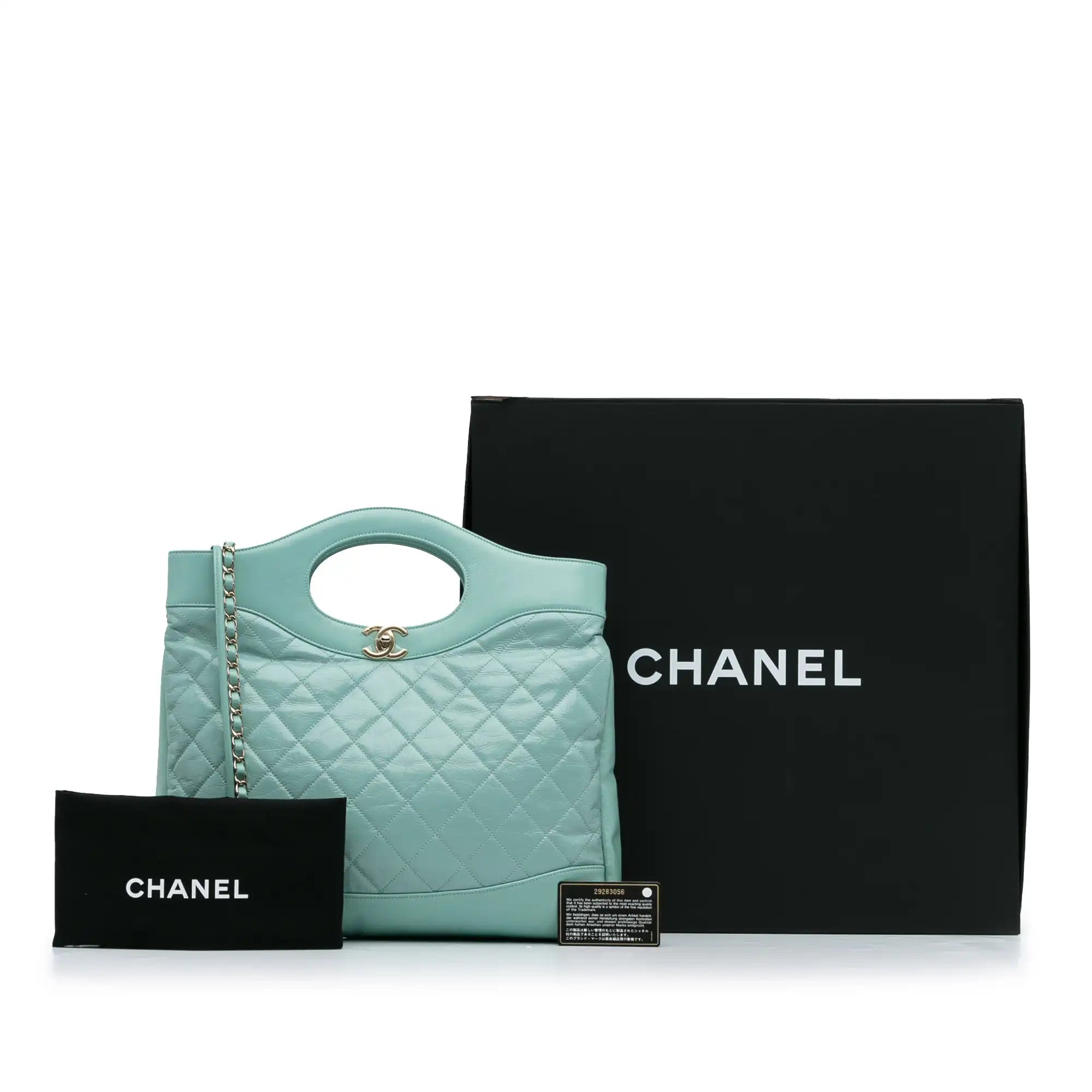 Chanel 31 Bag Large Light Blue Calfskin Silver