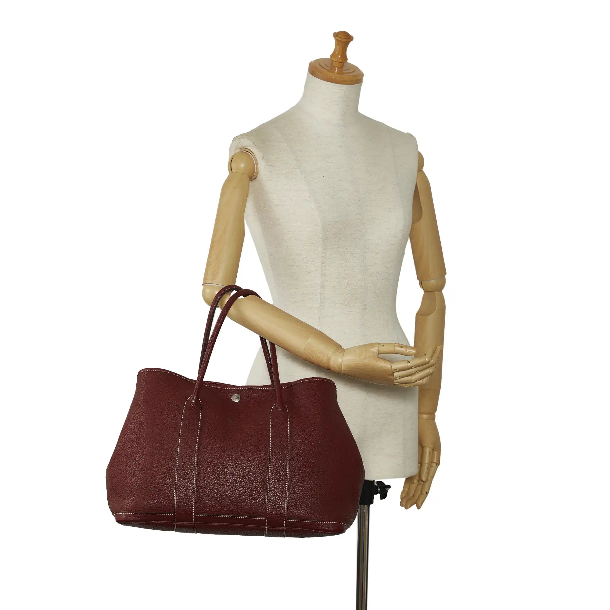 HermÃƒÆ’Ã‚Â¨s Garden Party PM Red Leather Palladium