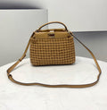FI GlamI Mini Light Brown Braided Bag For Woman 18cm/7in
