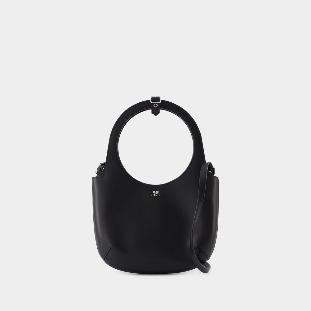BLACK LEATHER HOLY TEJUS BAG