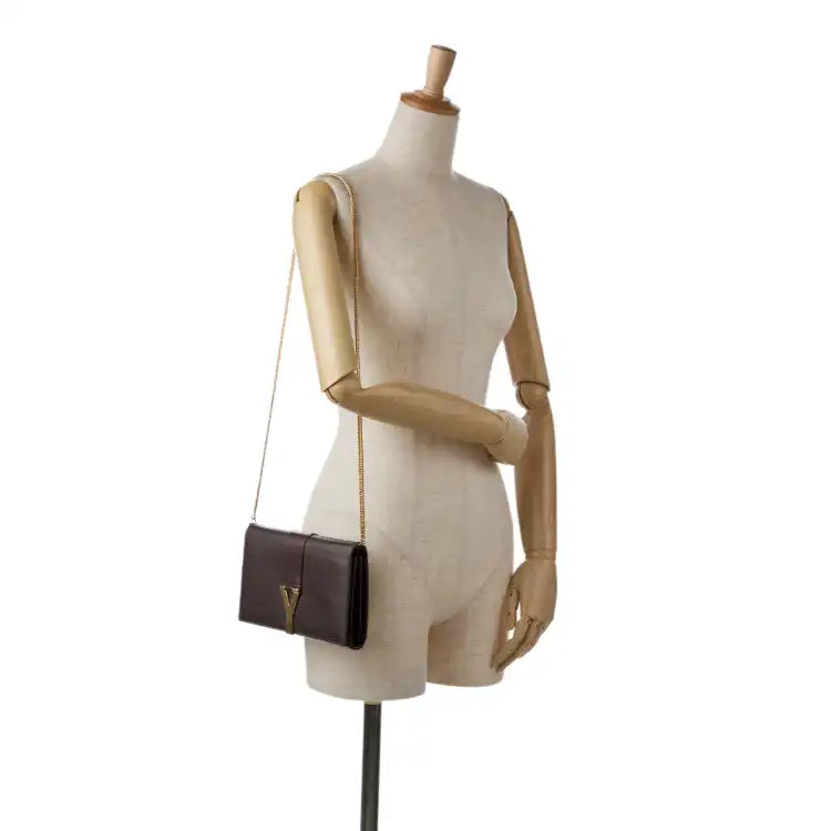 Yves Saint Laurent Chyc Ligne Wallet on Chain Brown