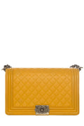 Chanel Yellow Medium Boybag RHW Lambskin  Handbag