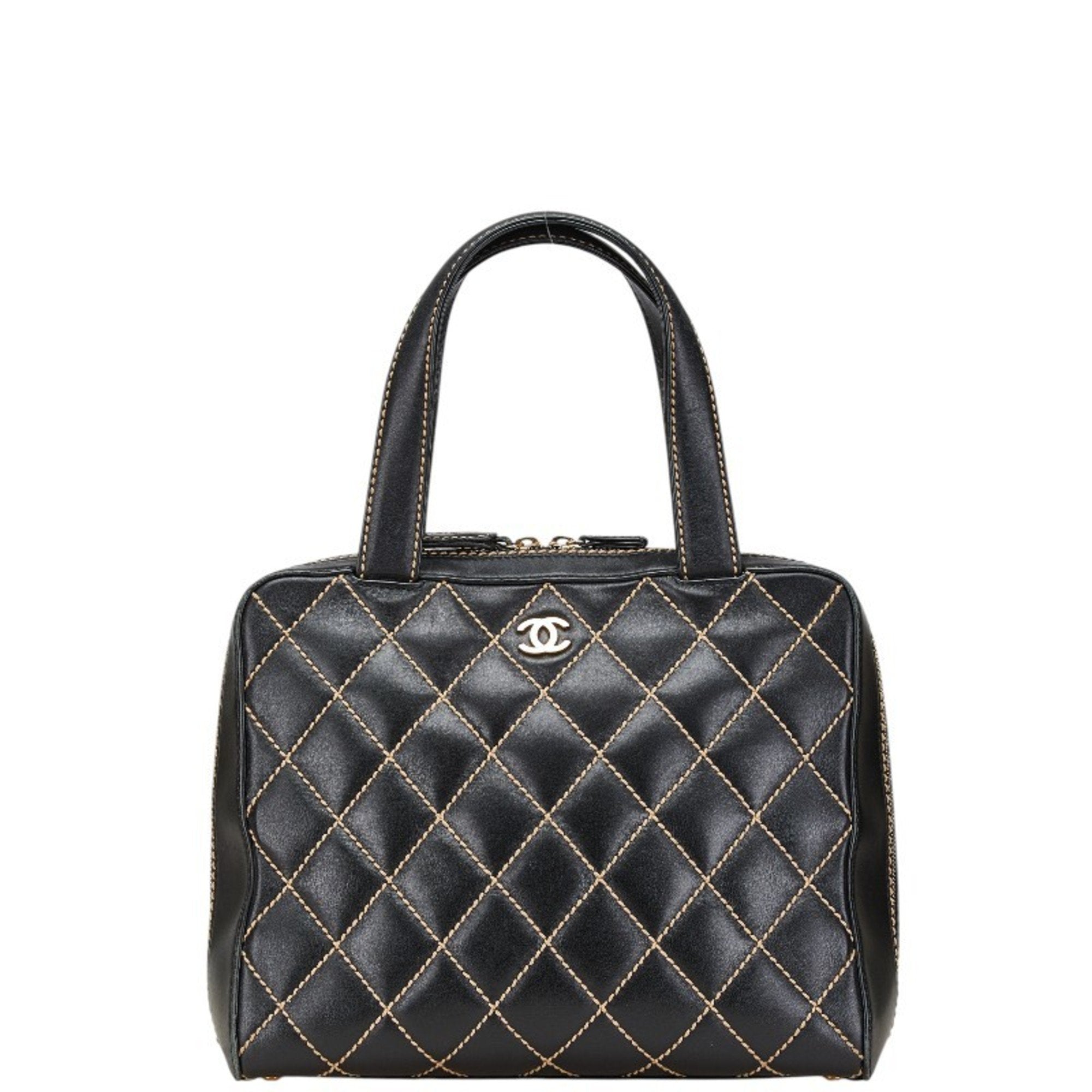 Chanel Quilted Leather Satchel Bag