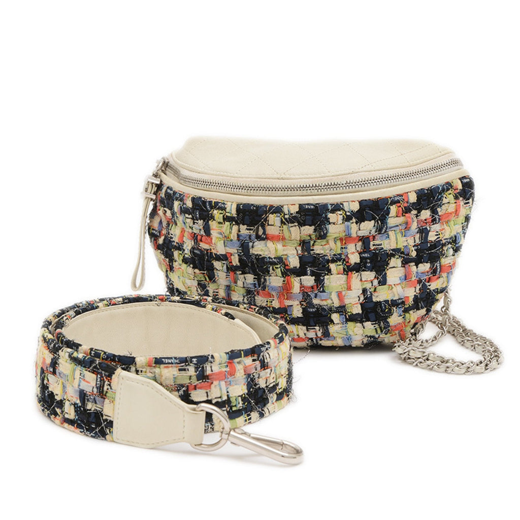 Chanel Tweed Crossbody Bag with Chain