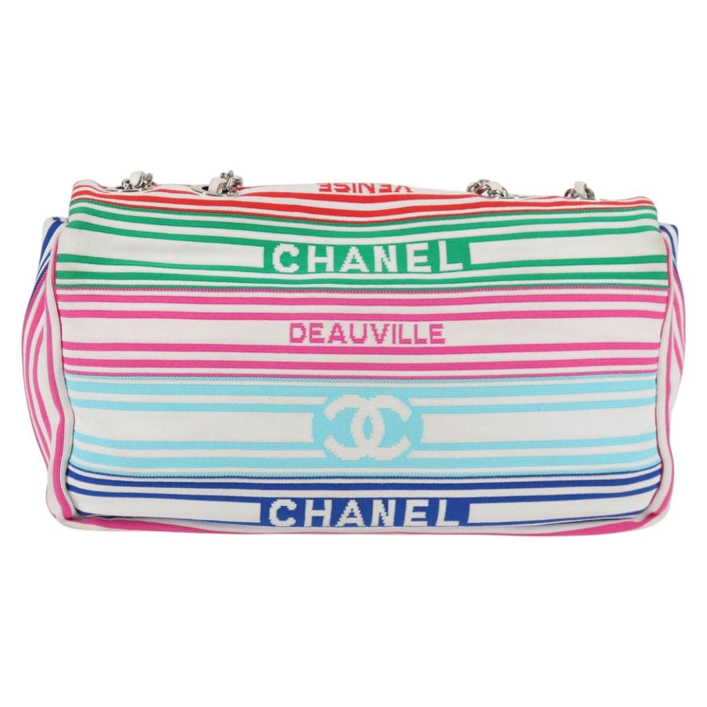 Chanel Biarritz Stripe Knitted Shoulder Bag