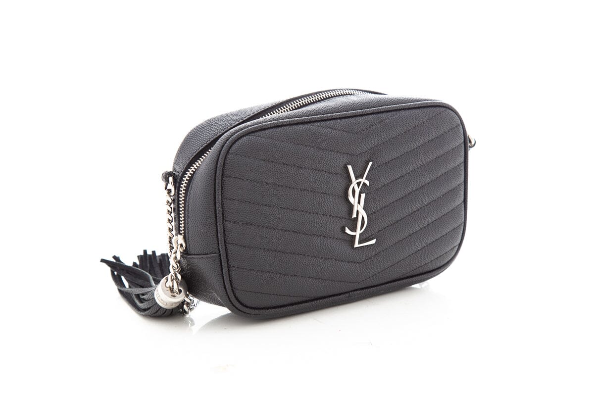 Saint Laurent Black Lou Mini Chevron Cross-Body