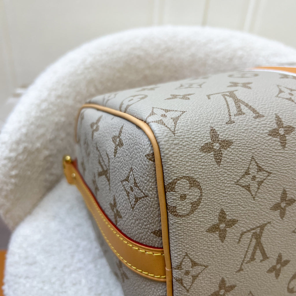 LV Speedy 25 Bandouliere in Beige Monopaname Canvas and GHW