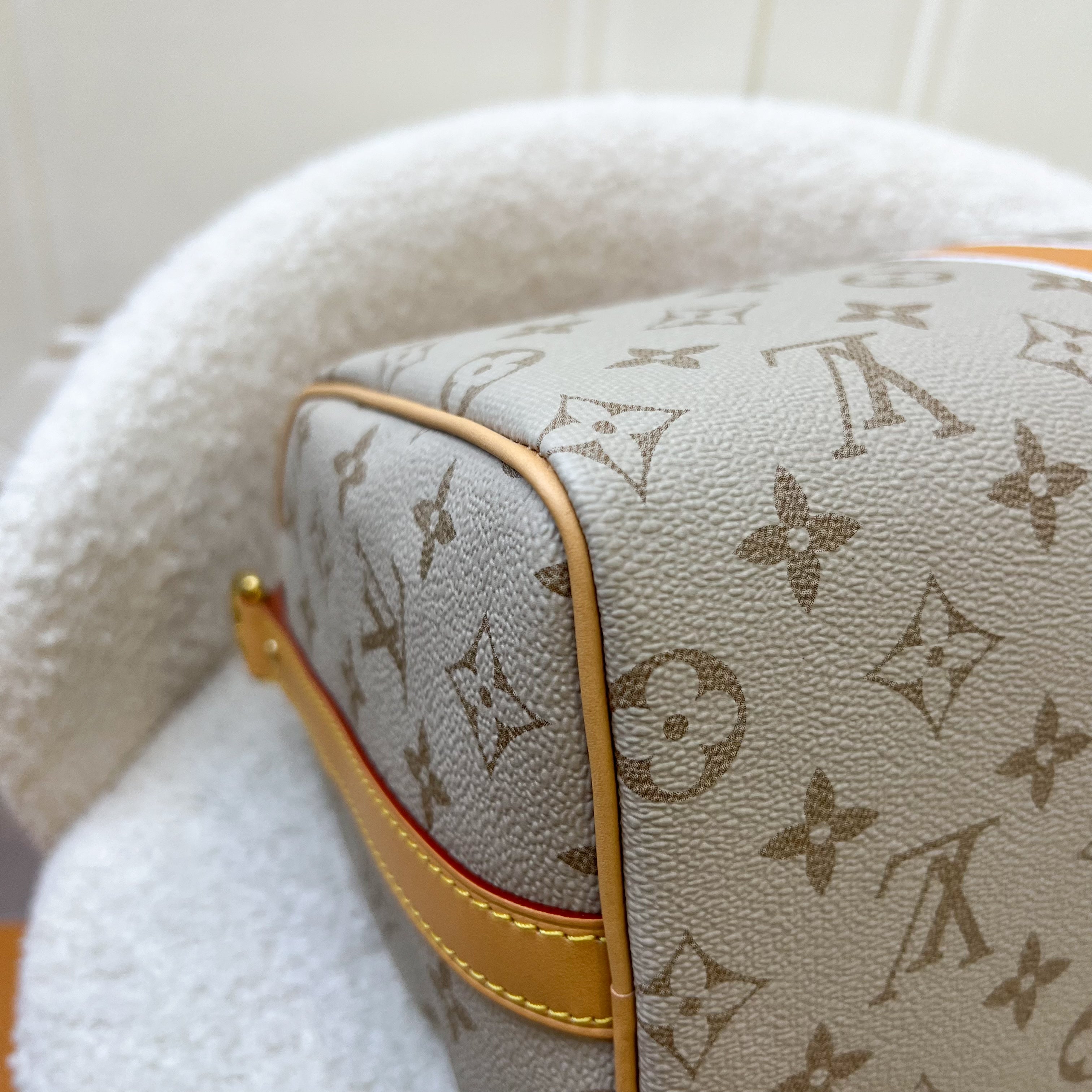 LV Speedy 25 Bandouliere in Beige Monopaname Canvas and GHW