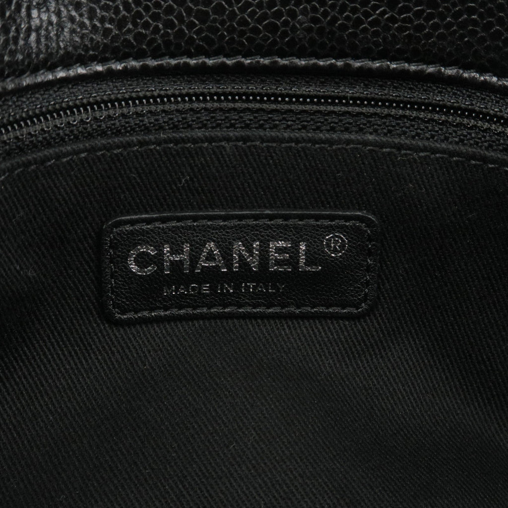 CHANEL Matelasse Caviar Skin Chain Tote Bag Black A67294