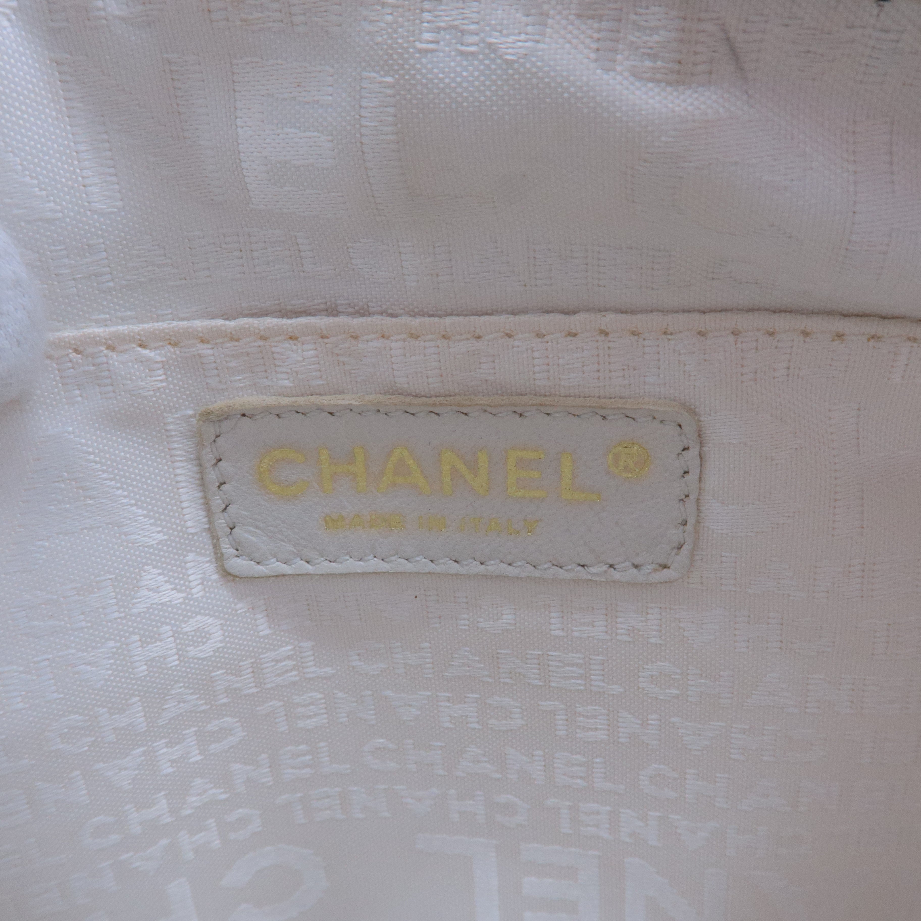 CHANEL Chocolate Bar Wild Stitch Canvas Hand Bag Gray