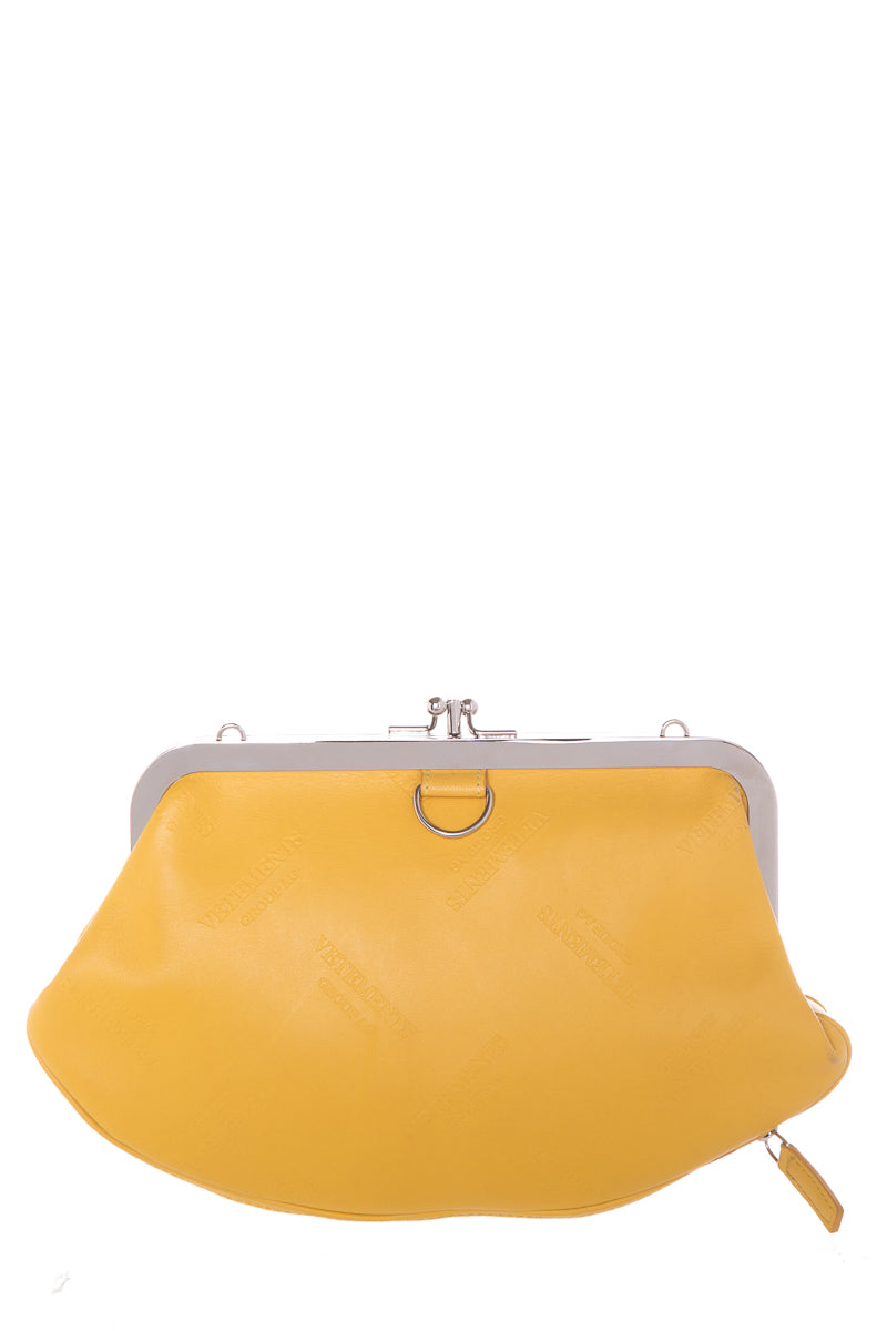 Vetements Yellow Leather Shoulder Monogram Bag
