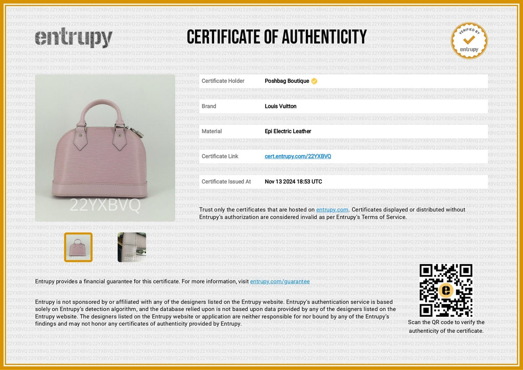 Louis Vuitto Alma BB SL Epi Leather Guimauve Bag
