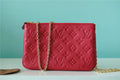 LV Double Zip Pochette Monogram Empreinte Red For Women,  Shoulder and Crossbody Bags 7.9in/20cm LV