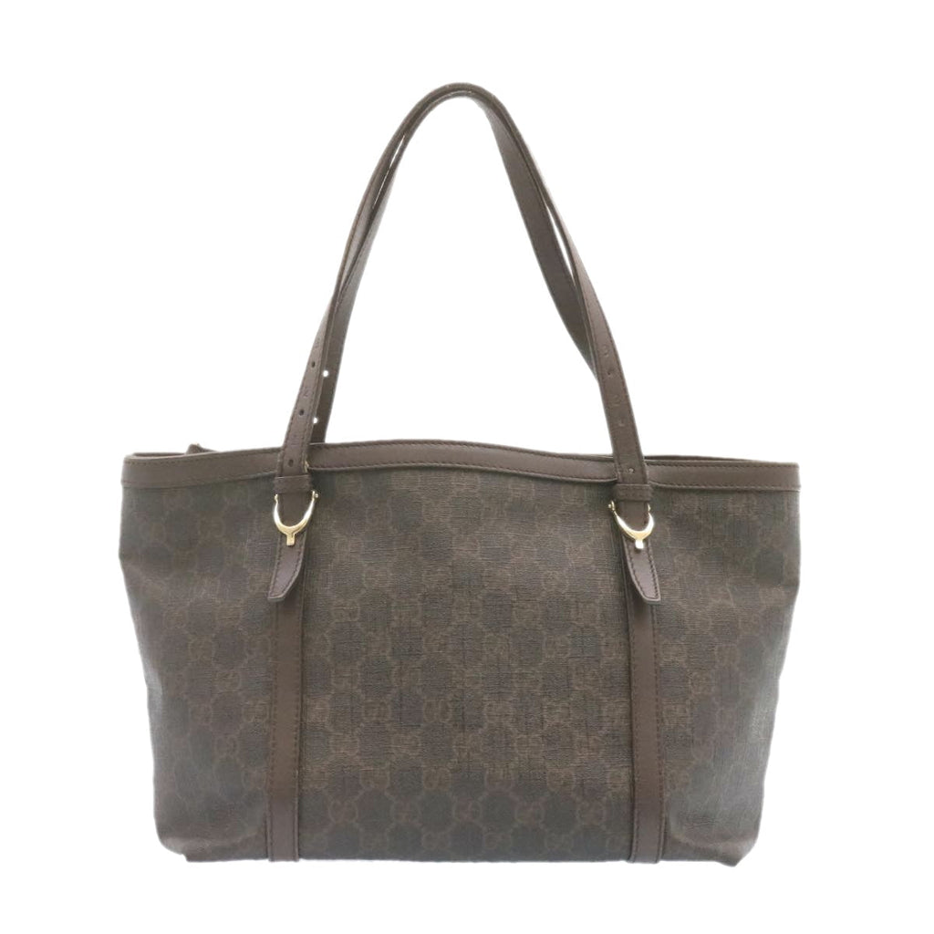 GUCCI GG Canvas Tote Bag PVC Leather Brown 336776 23085