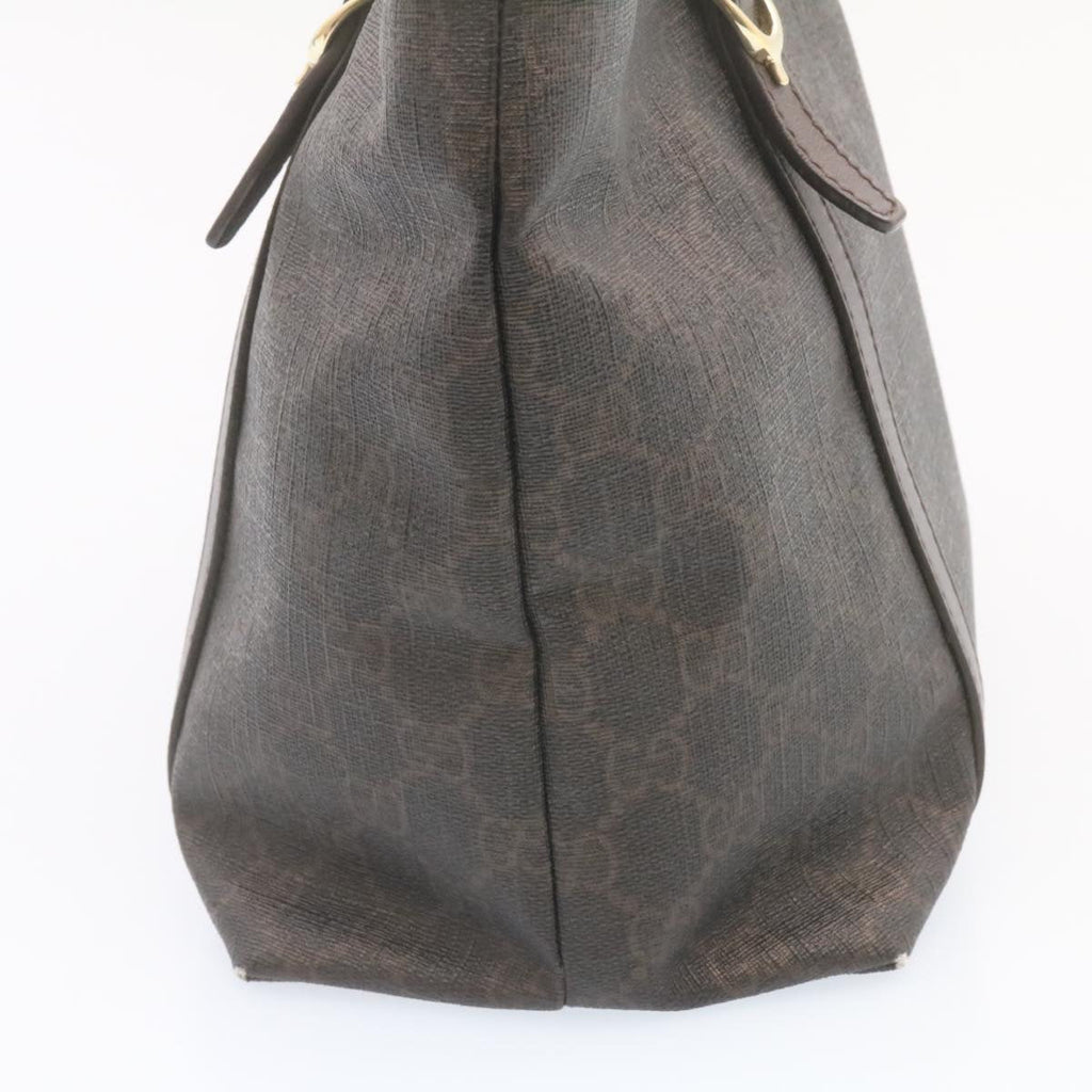 GUCCI GG Canvas Tote Bag PVC Leather Brown 336776 23085