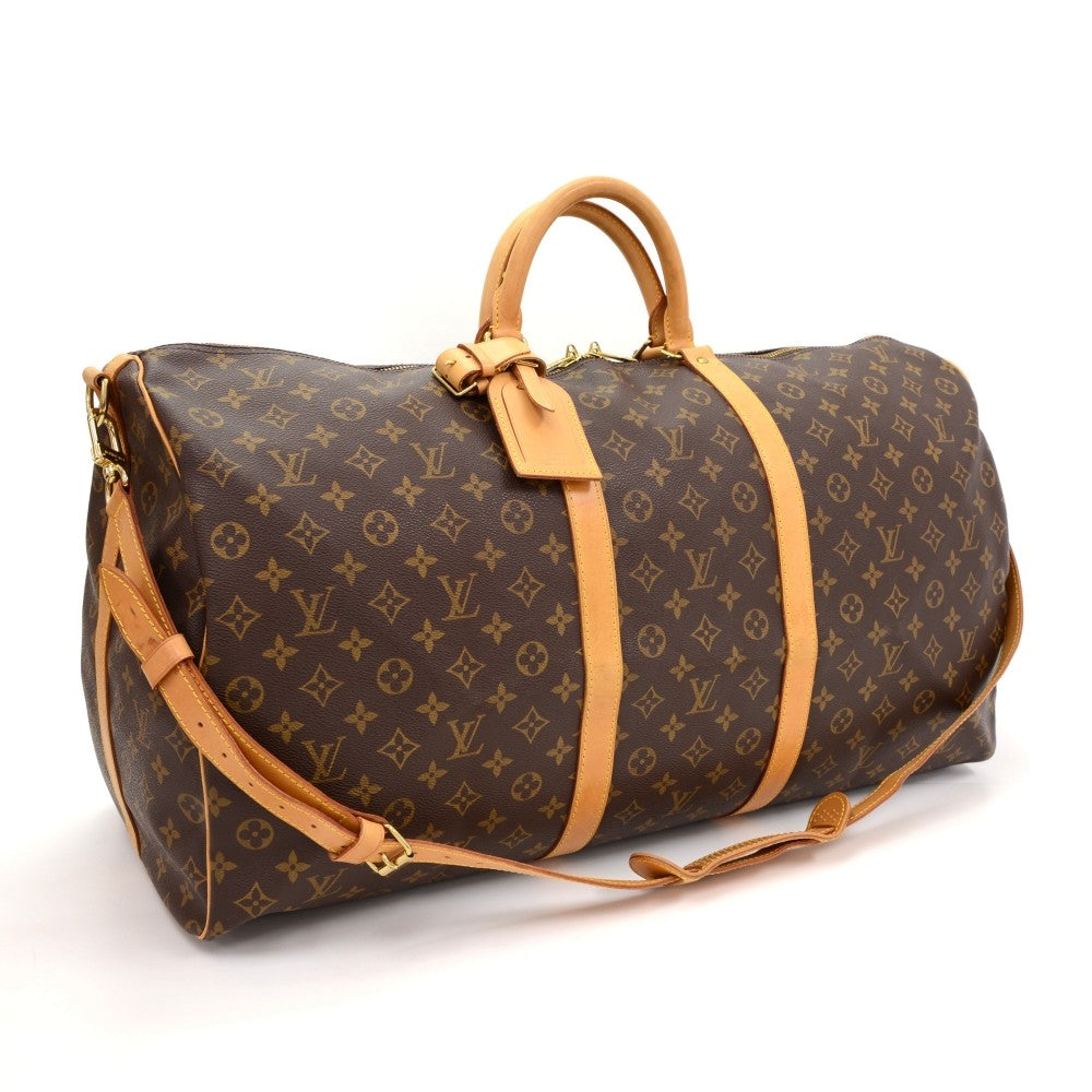 Louis Vuitto Keepall 60 Bandouliere Monogram Canvas Travel Bag
