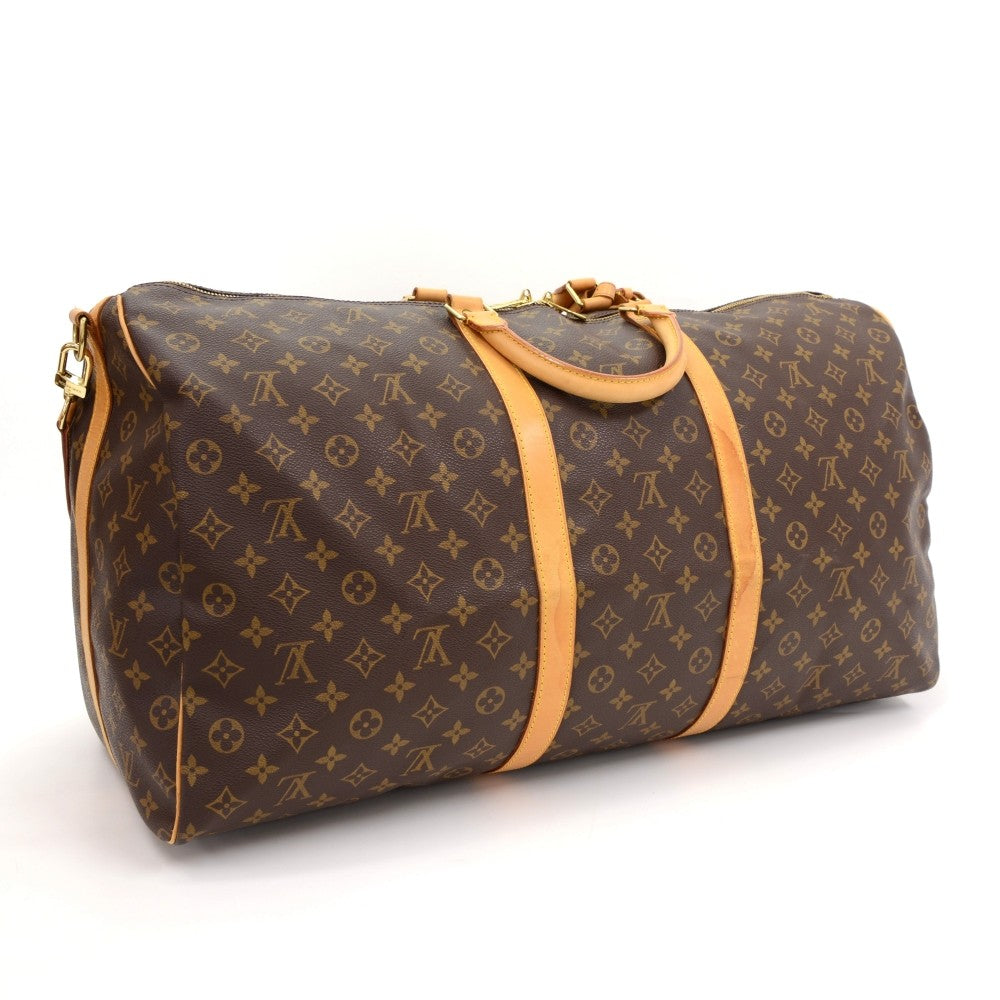 Louis Vuitto Keepall 60 Bandouliere Monogram Canvas Travel Bag