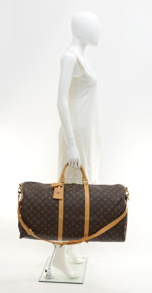 Louis Vuitto Keepall 60 Bandouliere Monogram Canvas Travel Bag