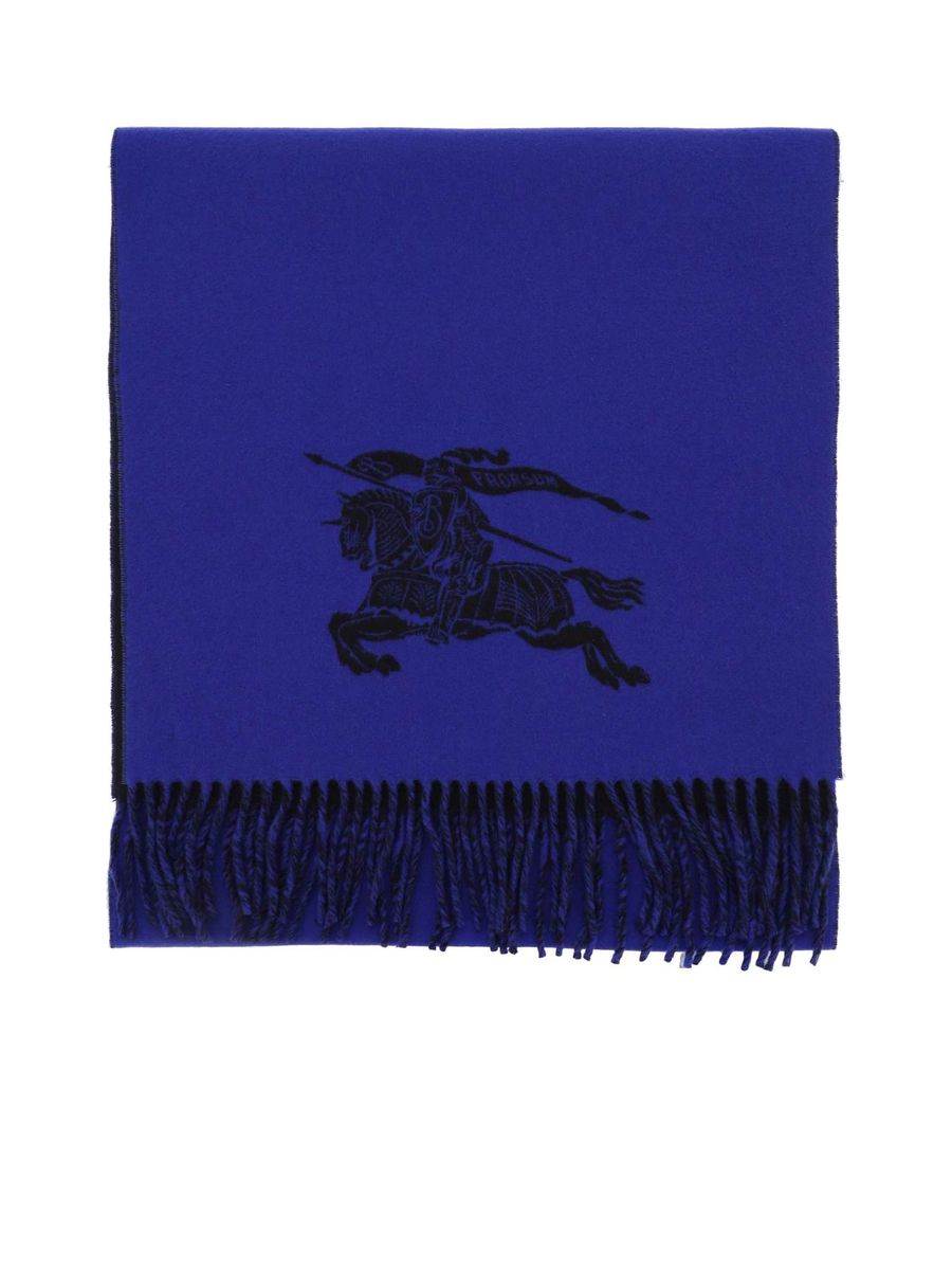 Reversible Cashmere Scarf With Equestrian Knight Design
