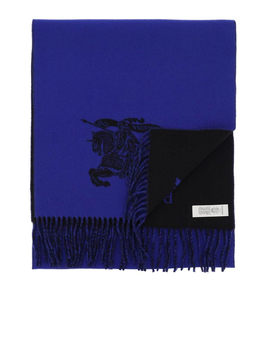 Reversible Cashmere Scarf With Equestrian Knight Design