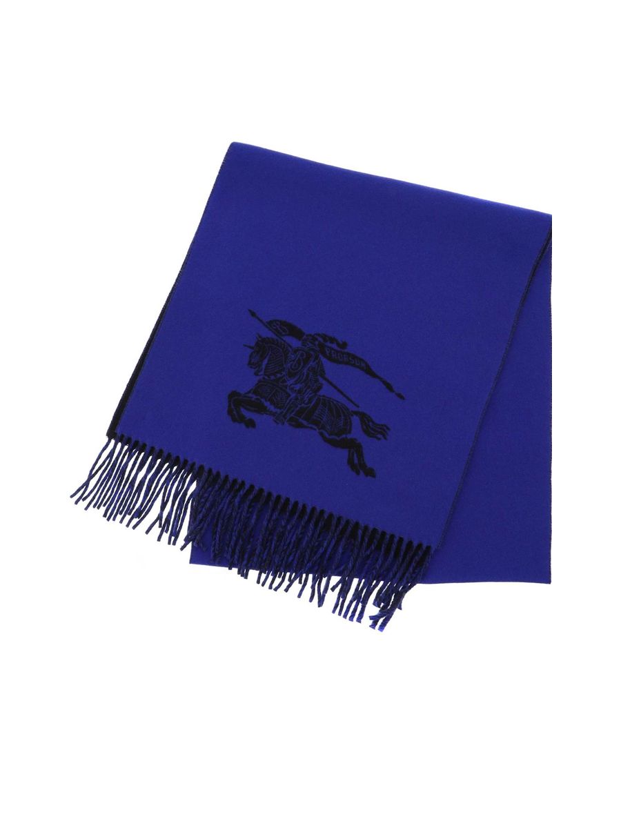 Reversible Cashmere Scarf With Equestrian Knight Design