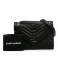 Yves Saint Laurent Triquilt Envelope Medium Black Leather