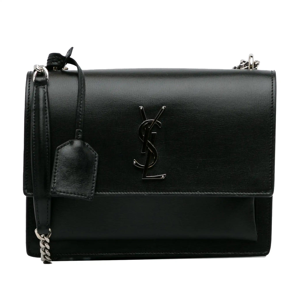 Yves Saint Laurent Sunset Medium Black Calfskin