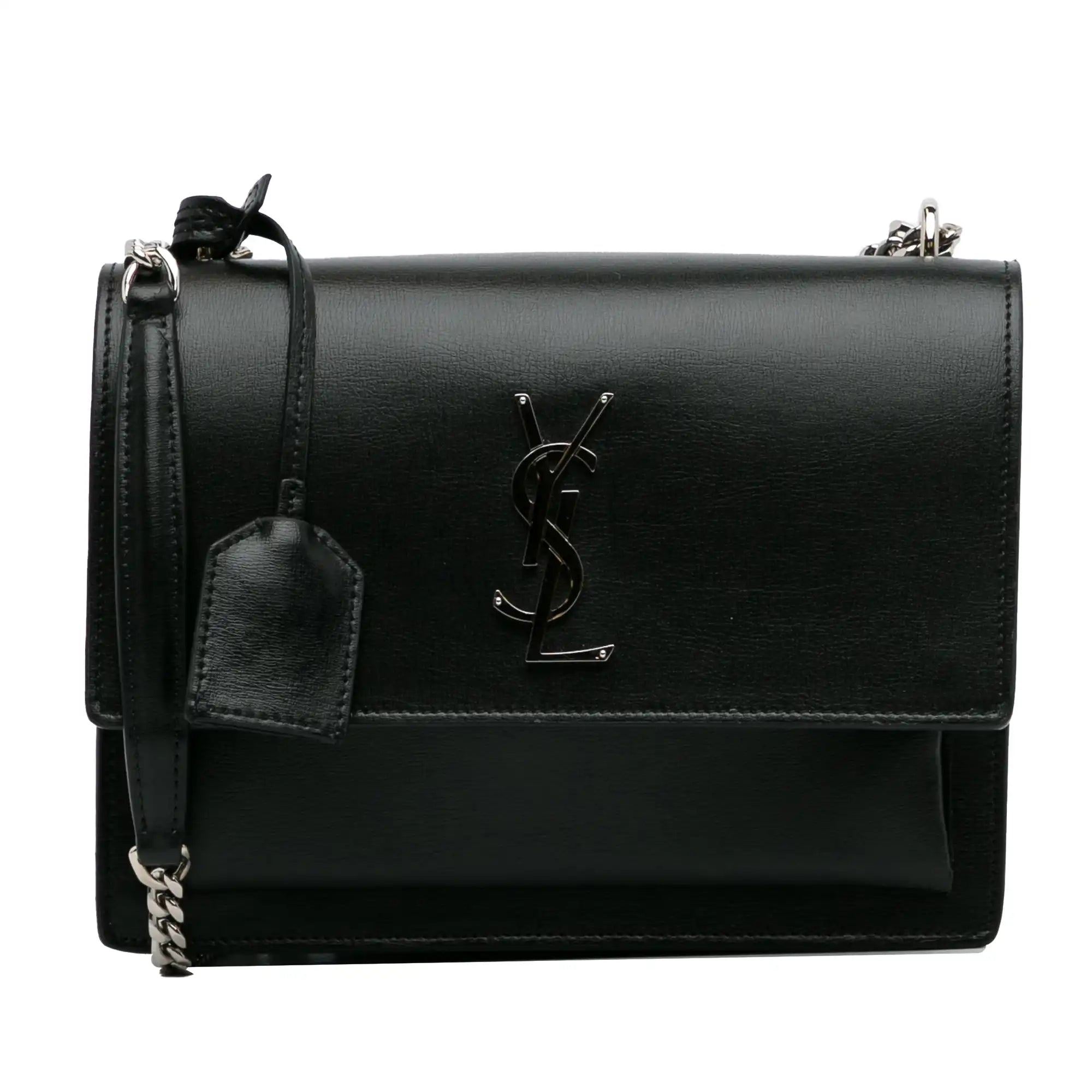 Yves Saint Laurent Sunset Medium Black Calfskin