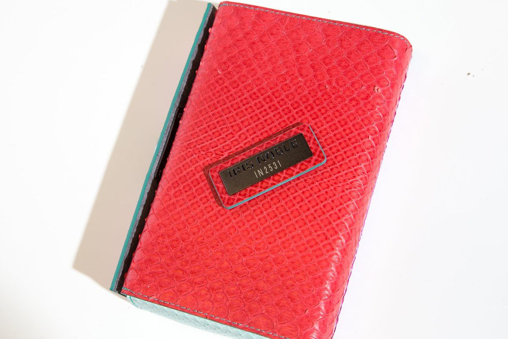 Iris Noble Multi Color Python Leather Clutch