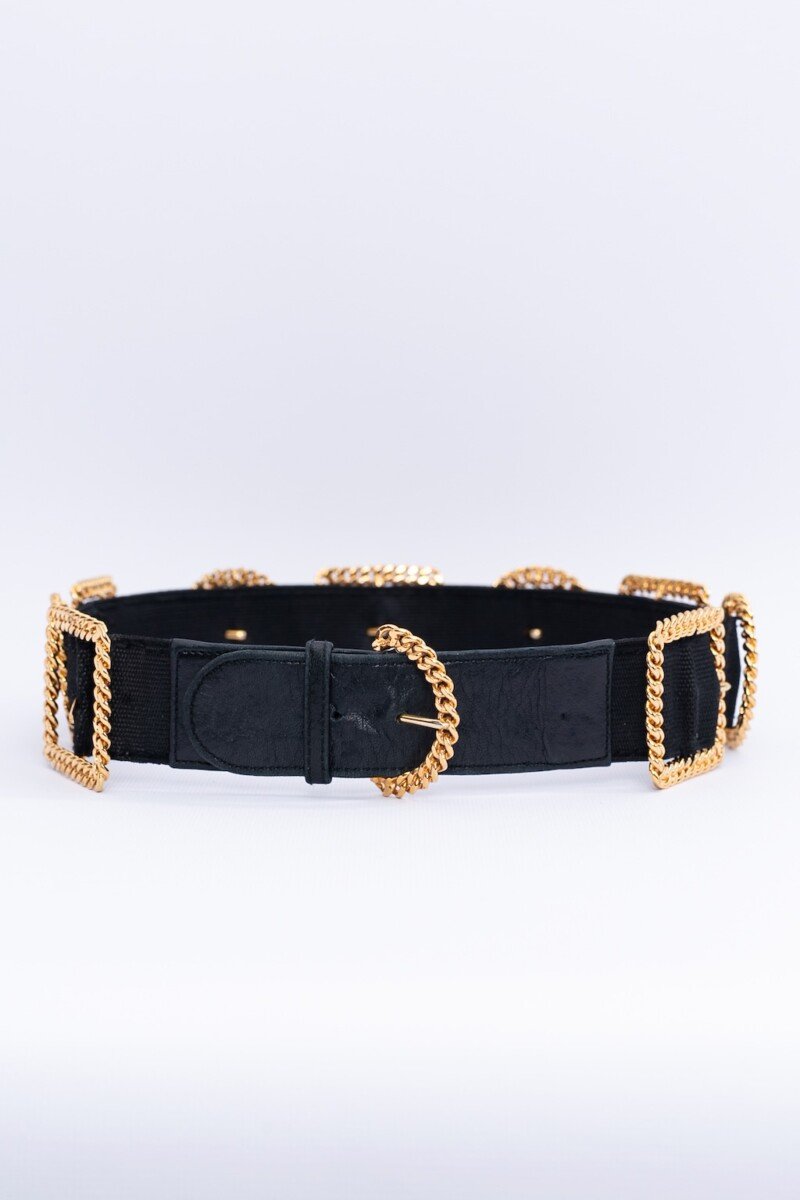Ceinture noire et dorÃƒÆ’Ã‚Â©e Chanel