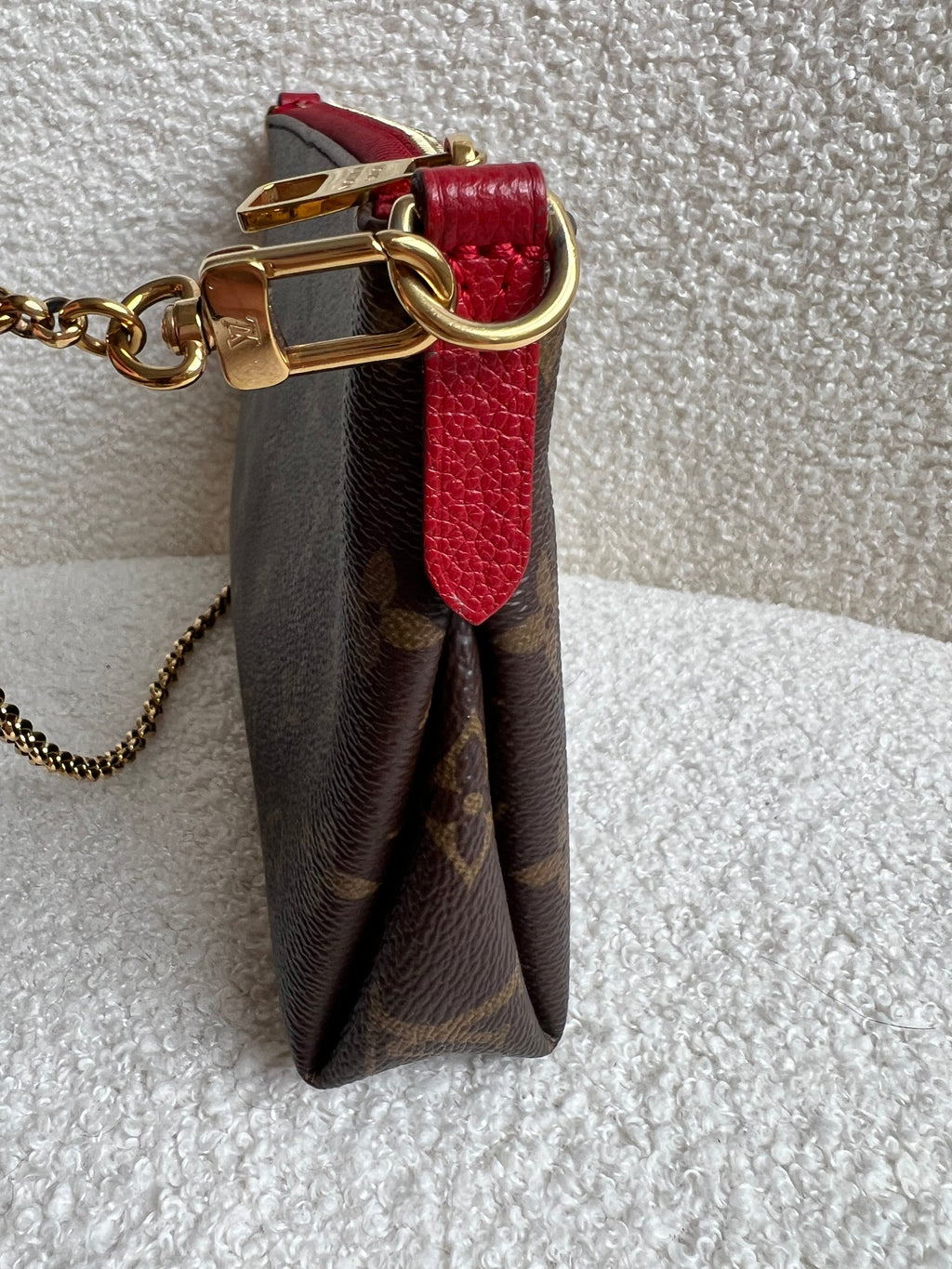 Louis Vuitton Red and Monogram Pallas Pochette
