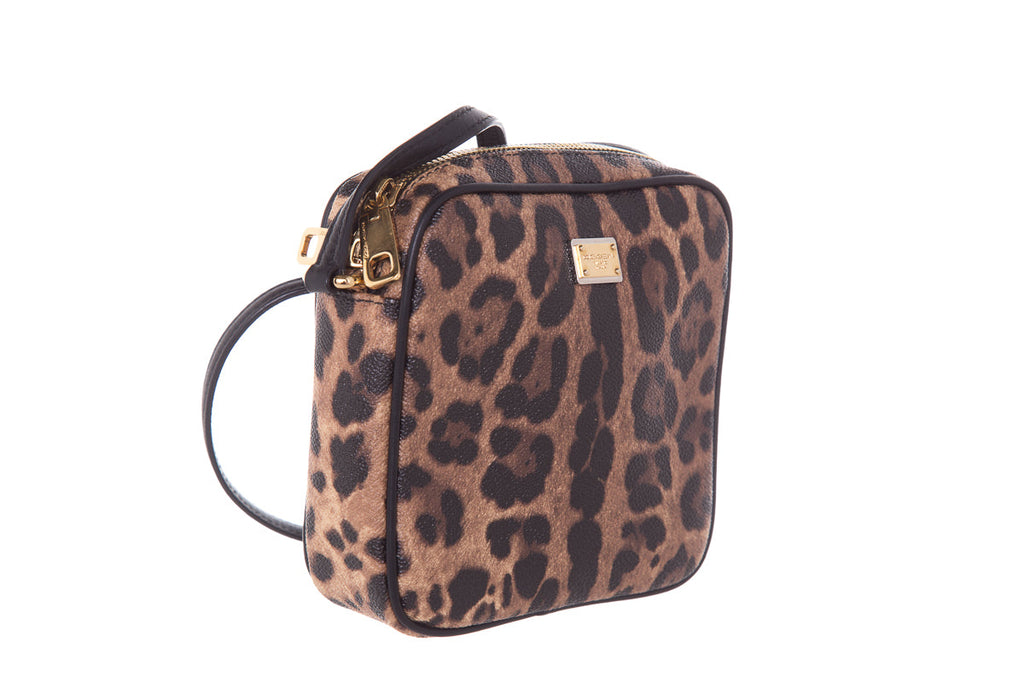 Dolce & Gabbana Leopard Dauphine Square Cross-Body