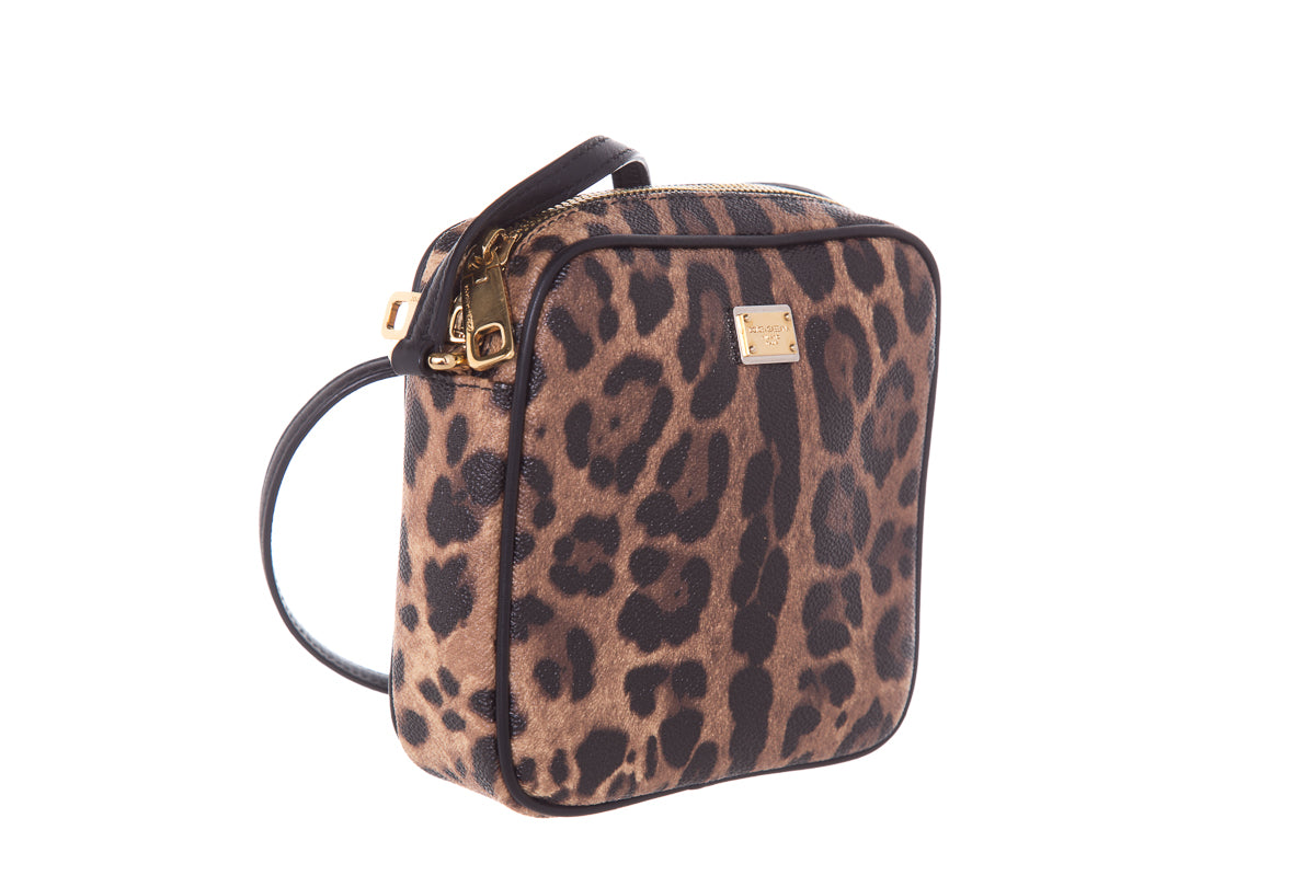 Dolce & Gabbana Leopard Dauphine Square Cross-Body