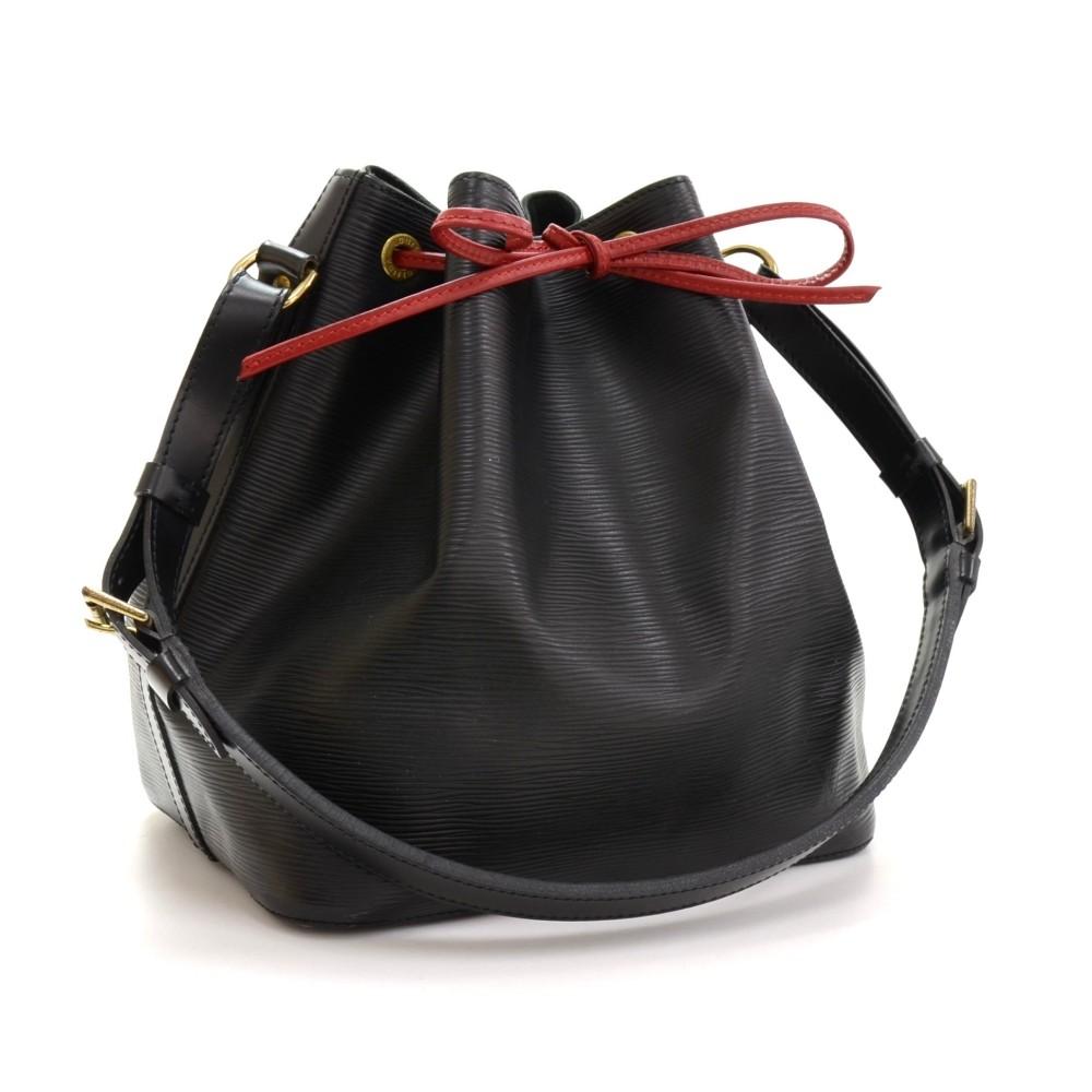 Louis Vuitto Petit Noe Black Epi Leather Bag