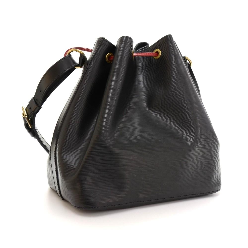 Louis Vuitto Petit Noe Black Epi Leather Bag