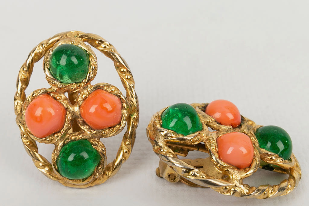 Boucles d'oreilles Gripoix ancien