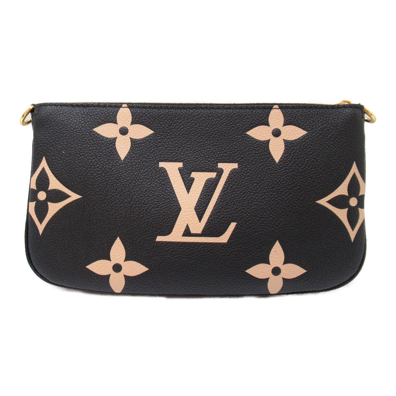 Louis Vuitton Louis Vuitton Multicolor Accessoires Handbag Leather Monogram Emplant  Black Beige M45777