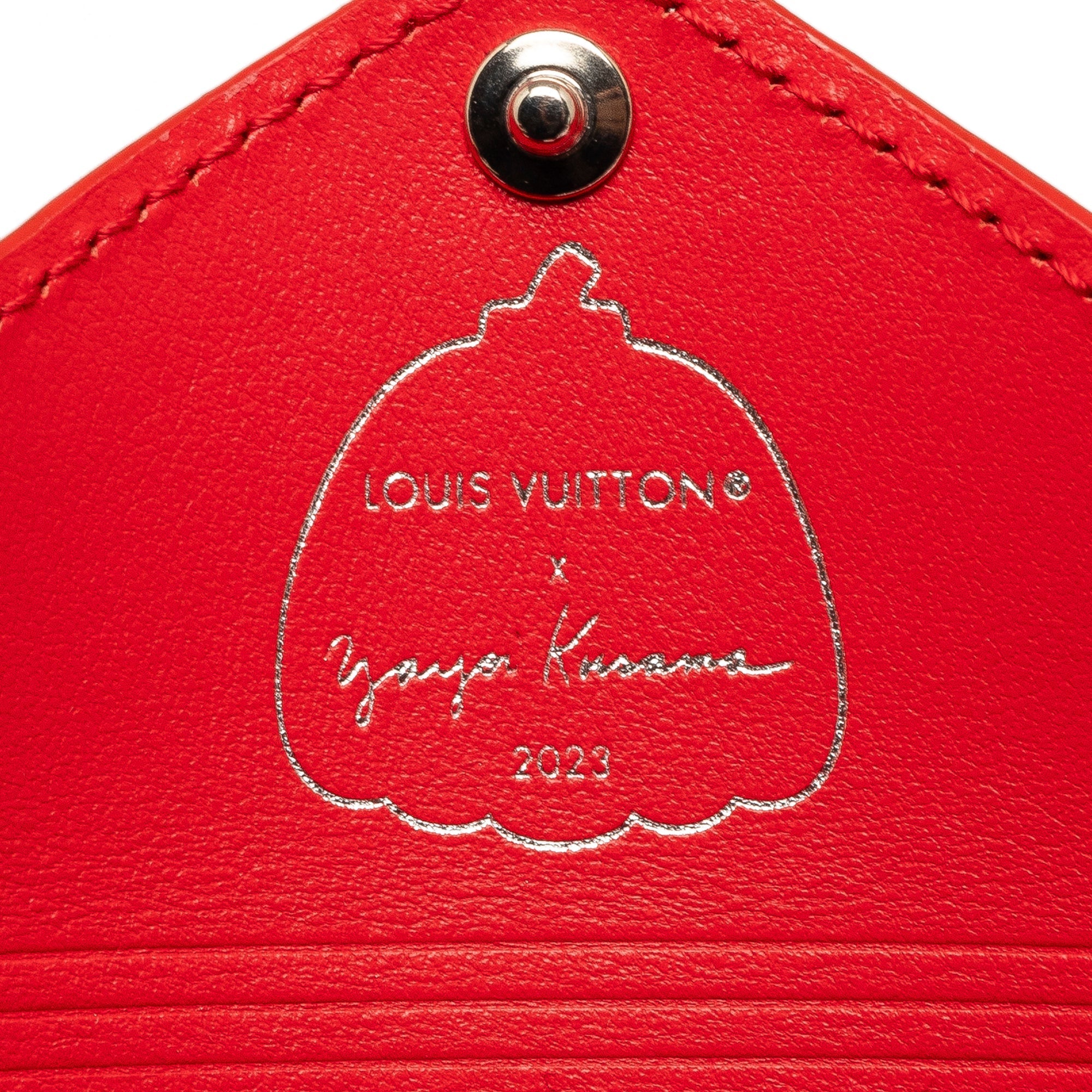 Red Louis Vuitton x Yayoi Kusama Small Epi Kirigami Pouch