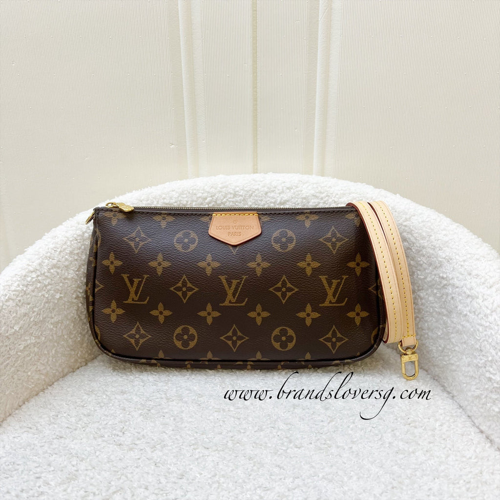 LV Multi Pochette Accessoires MPA Larger Pochette in Monogram Canvas GHW + LV Short Leather Strap