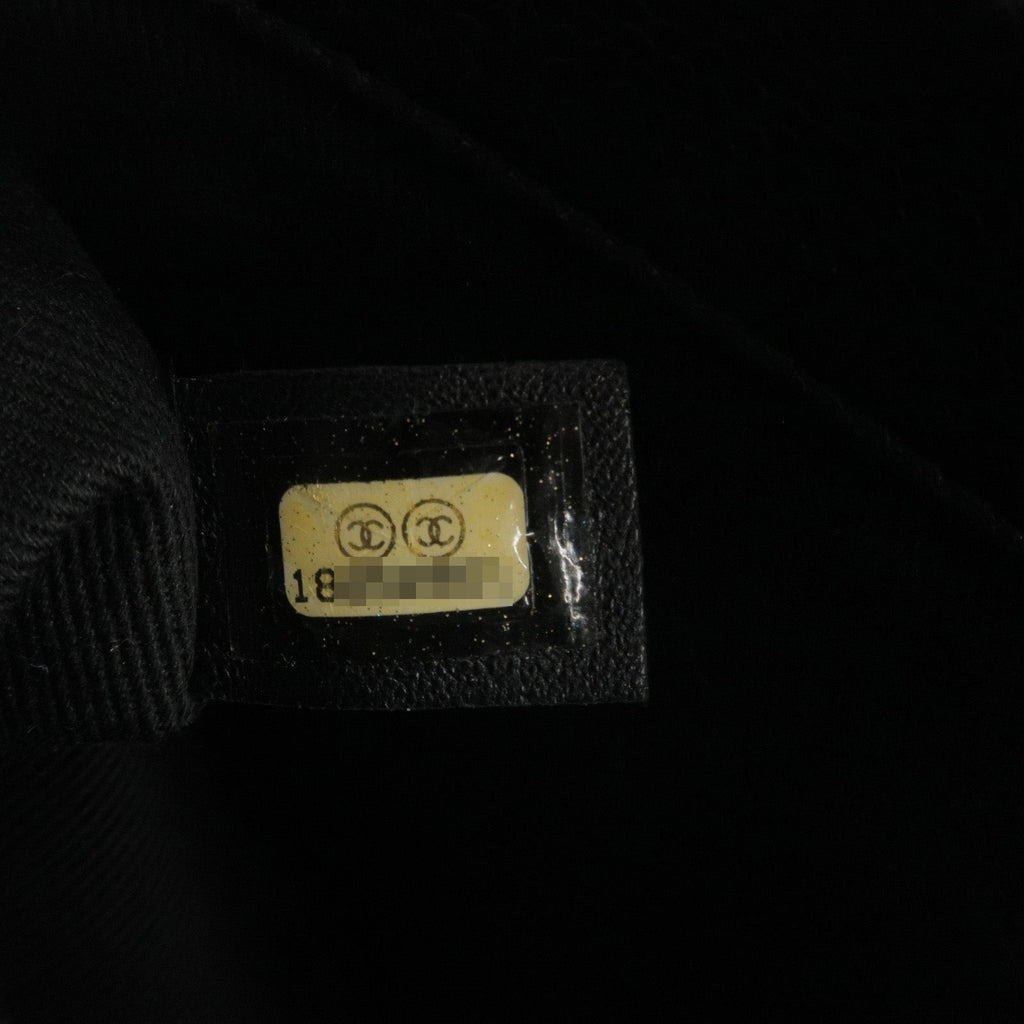 CHANEL Matelasse Caviar Skin Chain Tote Bag Black A67294
