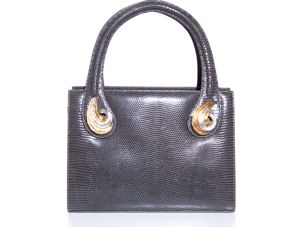 Martin Van Schaak Grey Lizard Skin Handbag