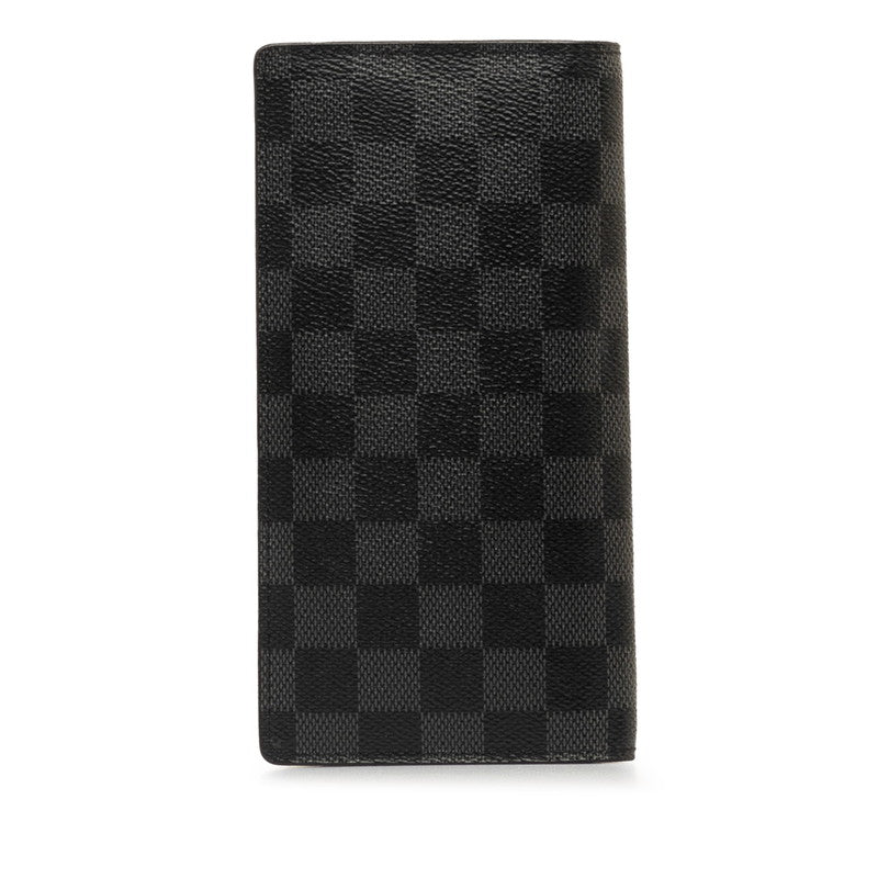 Louis Vuitton Damier Graphite Portefolio Brother Long Wallet N62665 Black PVC Leather Men LOUIS VUITTON
