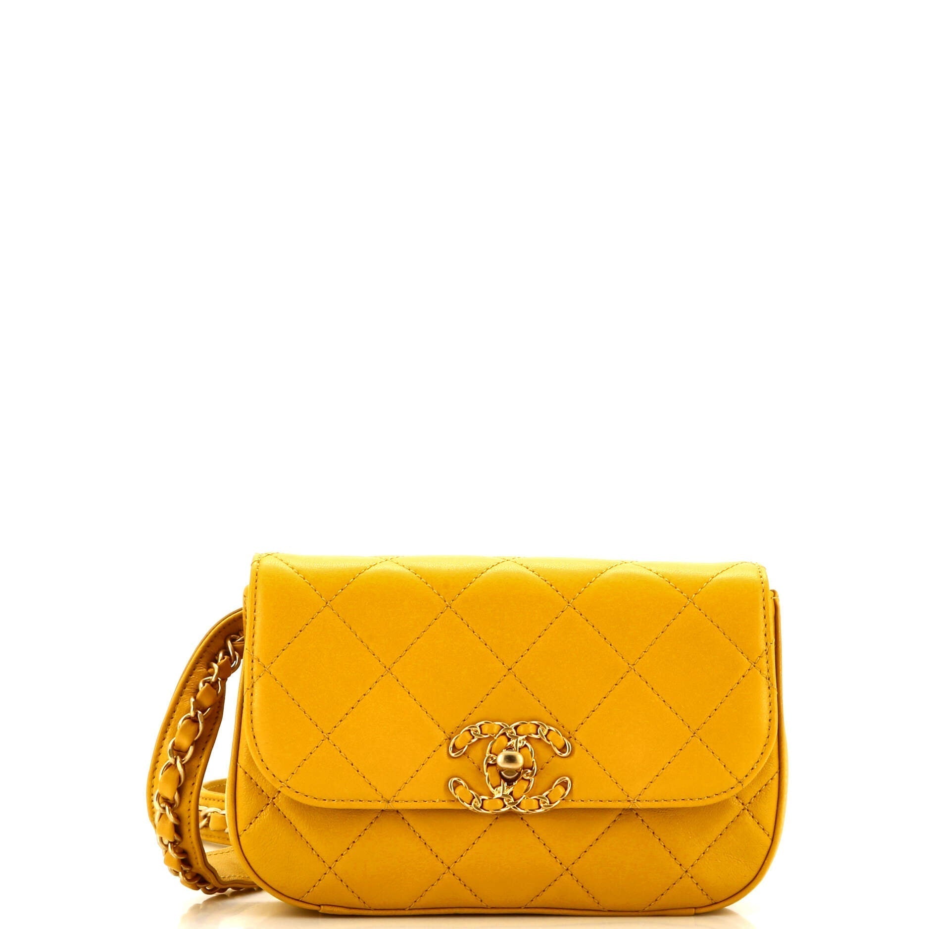 CHANEL Chain Infinity Waist Bag Quilted Lambskin