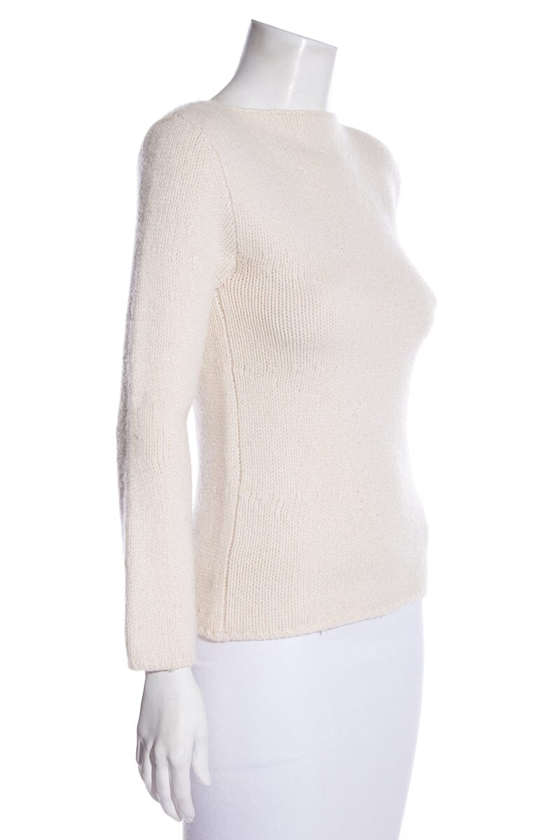 Chanel Cream Wool Boat Neck Sweater SZ 36