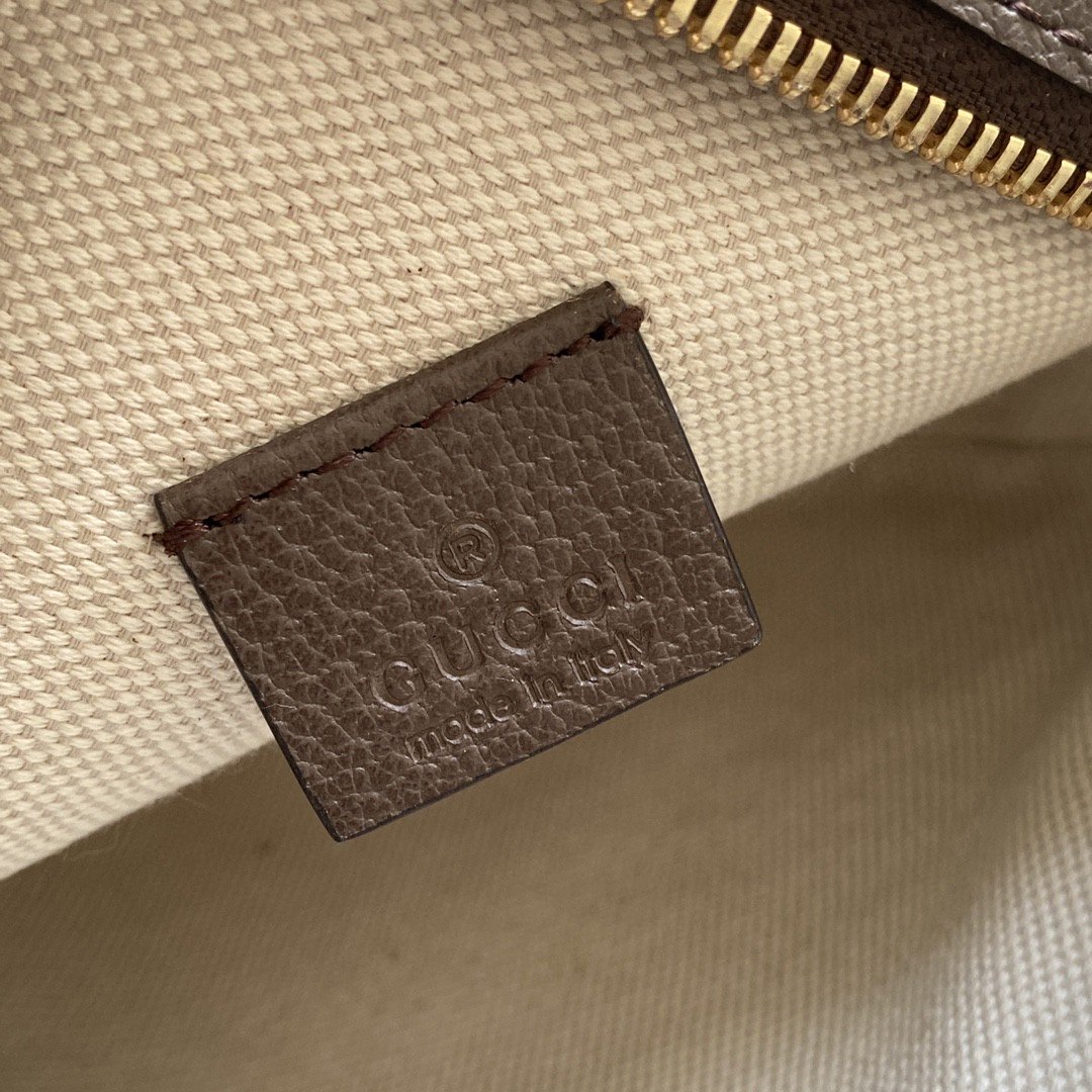 Glami Round Shoulder Bag With Double G Beige And Ebony Supreme Canvas With Stripes And GlamIames Print Brown For Women 7,5in/19cm Ã¢â‚¬Å½574978 UQHNE 9885
