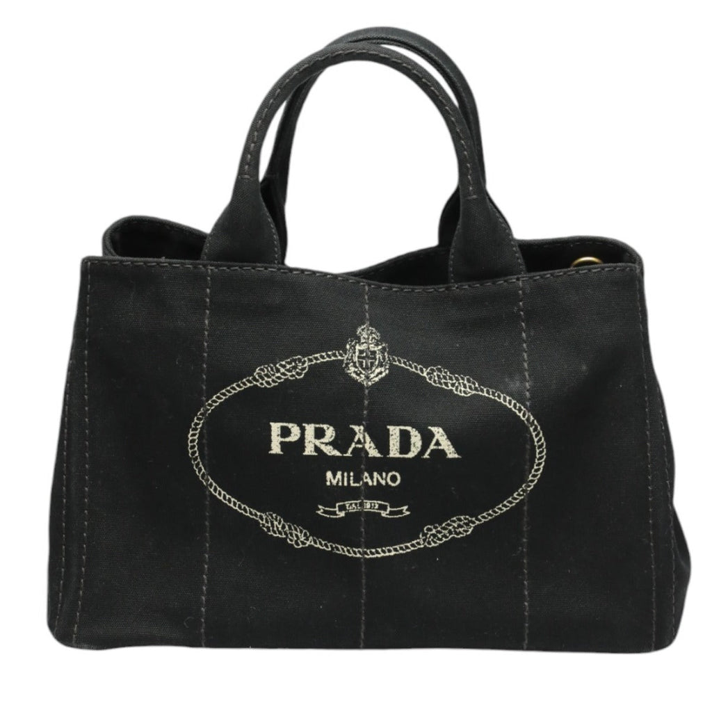 PRADA Tote Bag 1BG642 canvas black 2WAY bag Shoulder Bag Kanapa GM Women Used